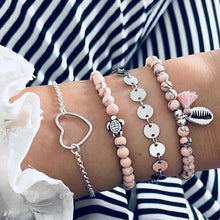 Load image into Gallery viewer, Boho Rose Map Bracelets &amp; Bangles for Women Bohemian Round Beaded Charm Bracelet Set Fashion Multilayer Accessories 2019 Bijoux