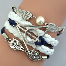 Load image into Gallery viewer, Harry Multilayer Braided Bracelets Vintage Owl Deathly Hallows wings Infinity Bracelet Bangle Gryffindor Slytherin Free Shiping